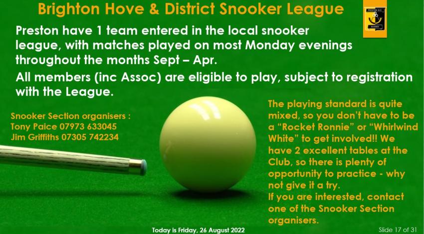 Snooker League Image